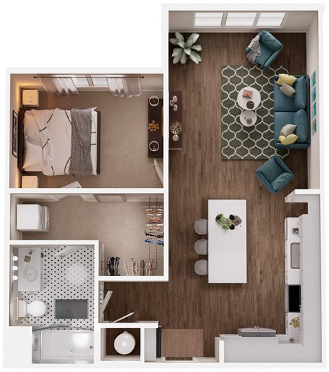 The Crown of Queen City Apartments in Charlotte, North Carolina A1 Floor Plan